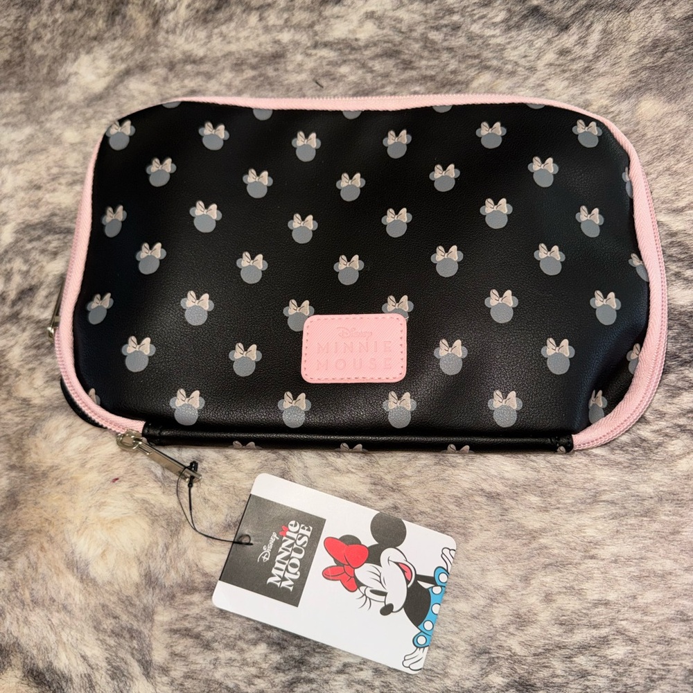 Disney Minnie Mouse Black and Pink jewelry/Accessory Pouch Bioworld